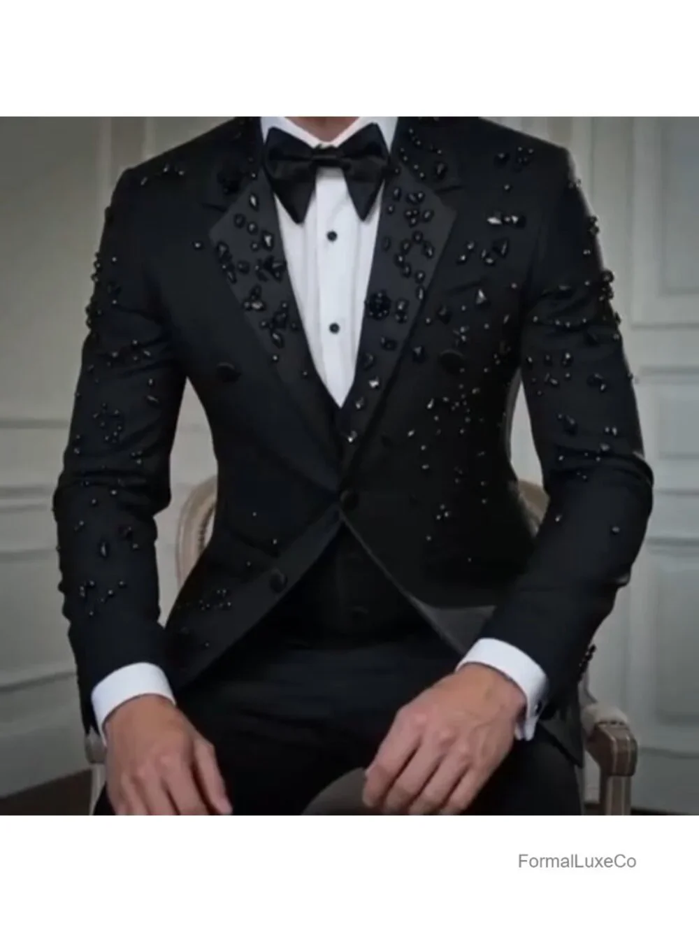Men's Slim Fit 2 Piece Suit Solid 2 Button Blazer Jacket Pants